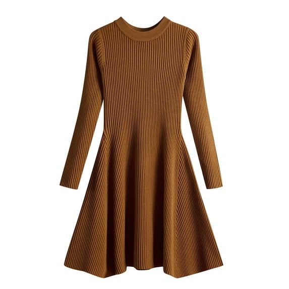 Sngxgn Womens Casual Long Dress Short/Long Sleeve Summer Loose Maxi Dresses(Brown,One Size)