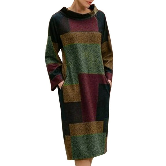 Sngxgn Womens Casual Long Dress Short/Long Sleeve Summer Loose Maxi Dresses(Grey,L)