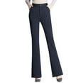 thumbnail image 1 of Sngxgn Womens Casual Pants Straight Solid Elastic Pants Long Drawstring Women Waist Casual Pants Pants(Blue,XXL), 1 of 7