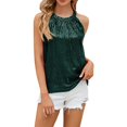 thumbnail image 1 of Sngxgn Womens Casual Summer Halter Neck Tank Tops Sleeveless Shirts Loose Fit Blouse(Green,M), 1 of 5