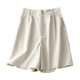 thumbnail image 1 of Sngxgn Womens Cotton Short with Pockets and Drawstring Waist(Beige,XL), 1 of 2