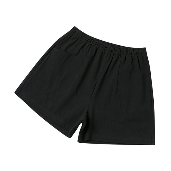 Sngxgn Women's Comfort Tailored Stretch Cotton Solid and Short(Black,S)