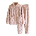 thumbnail image 1 of Sngxgn Womens Fall Pajama Sets Long Sleeve Sleepwear Ladies Pjs Lounge with Pants Pockets(Pink,M), 1 of 8