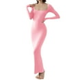 thumbnail image 1 of Sngxgn Womens Fall Spring Deep V Neck Ruffle Long Sleeve Print Mini Dress(Pink,XXL), 1 of 4