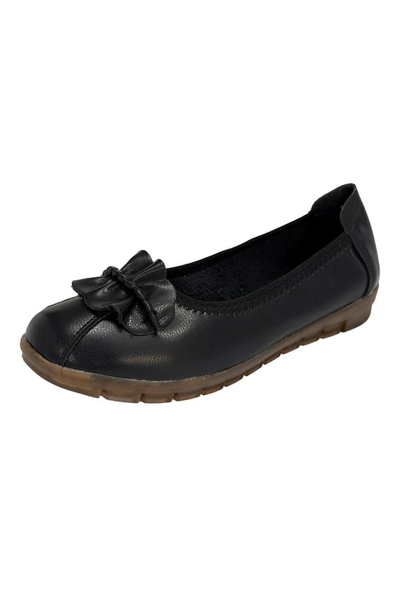 Womens Flat Shoes Classic Flats Dress Shoes Soft Flats for Woman Comfortable Dressy(Black,38)