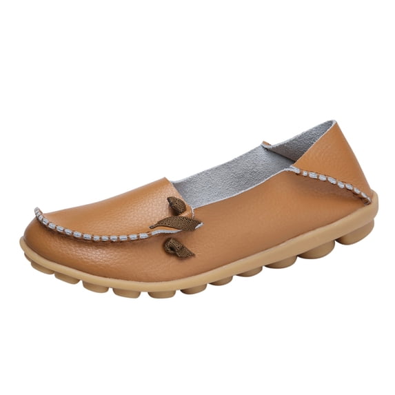 Sngxgn Womens Flat Shoes Classic Flats Dress Shoes Soft Flats for Woman Comfortable Dressy(Brown,39)