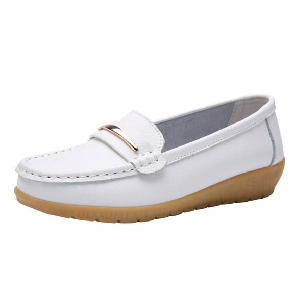 Sngxgn Womens Flats Dress Shoes Comfort Women Shoes Slip On Shoes for Woman Classic Shoes(White,40)