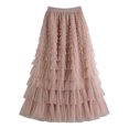 thumbnail image 1 of Sngxgn Womens High Waist A-Line Pleated Midi Skirt(PK2,L), 1 of 4