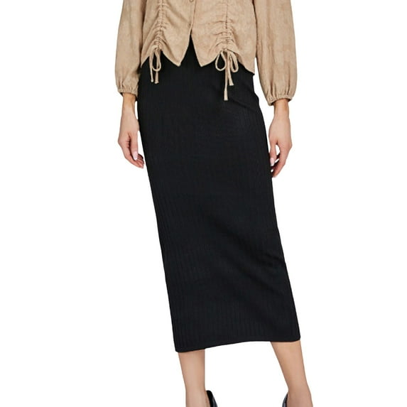 Sngxgn Womens High Waist Plaid Skirt Pencil Mini Skirts(Black,One Size)