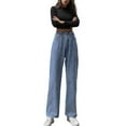 thumbnail image 1 of Sngxgn Womens High Waisted Jeans Strech Straight Leg Pants(Dark Blue,S), 1 of 8