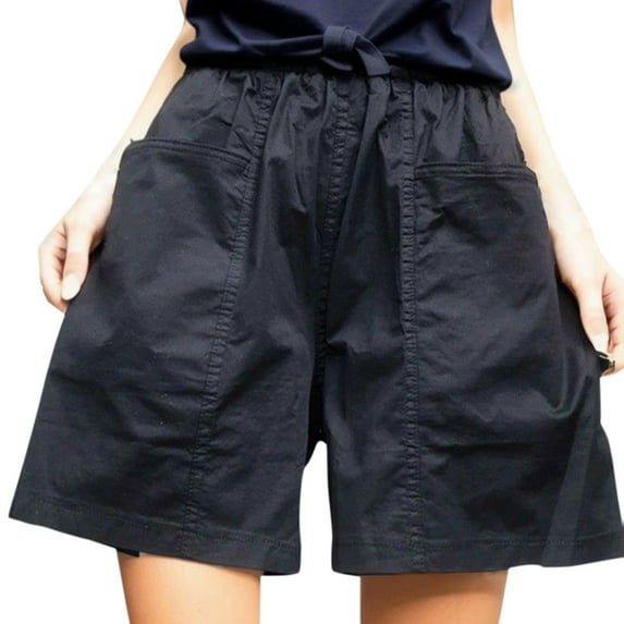 Sngxgn Womens High Waisted Running Shorts Workout Shorts with Liner Pockets(Black,L)