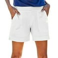 thumbnail image 1 of Sngxgn Womens High Waisted Running Shorts Workout Shorts with Liner Pockets(White,XXXL), 1 of 6