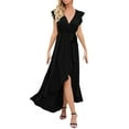 thumbnail image 1 of Sngxgn Womens Knit Dress Square Neck Long Sleeve Knee Length Dresses(Black,M), 1 of 8