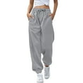 thumbnail image 1 of Sngxgn Womens Mid-Rise Stretch Pants Casual Work Pants(Grey,XXL), 1 of 9