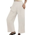 thumbnail image 1 of Sngxgn Womens Mid-Rise Stretch Pants Casual Work Pants(Khaki,M), 1 of 6