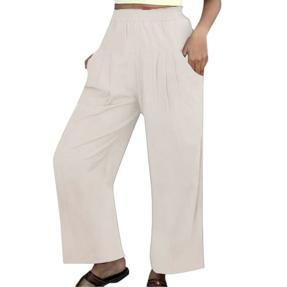 Sngxgn Womens Mid-Rise Stretch Pants Casual Work Pants(Khaki,M)