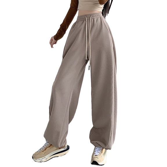 Sngxgn Womens Mid-Rise Stretch Pants Casual Work Pants(Khaki,S)