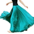 thumbnail image 1 of Sngxgn Womens Midi Skirt A Line Summer Flared Solid Skirts Casual Elegant(Green,One Size), 1 of 3