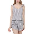 thumbnail image 1 of Sngxgn Womens Pajama Sets Long Sleeve Top and Shorts Matching Lounge Set Loungewear Sweatsuit with Pockets(Grey,M), 1 of 5