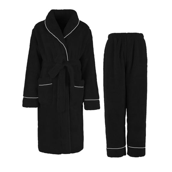 Sngxgn Womens Pajamas Pajama Sets for Women Soft Button up Womens Loungewear Set with Pockets(Black,XXXL)