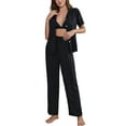 thumbnail image 1 of Sngxgn Womens Pajamas Set Short Sleeve Sleepwear Button up Loungewear Pjs Nightwear(A,L), 1 of 8