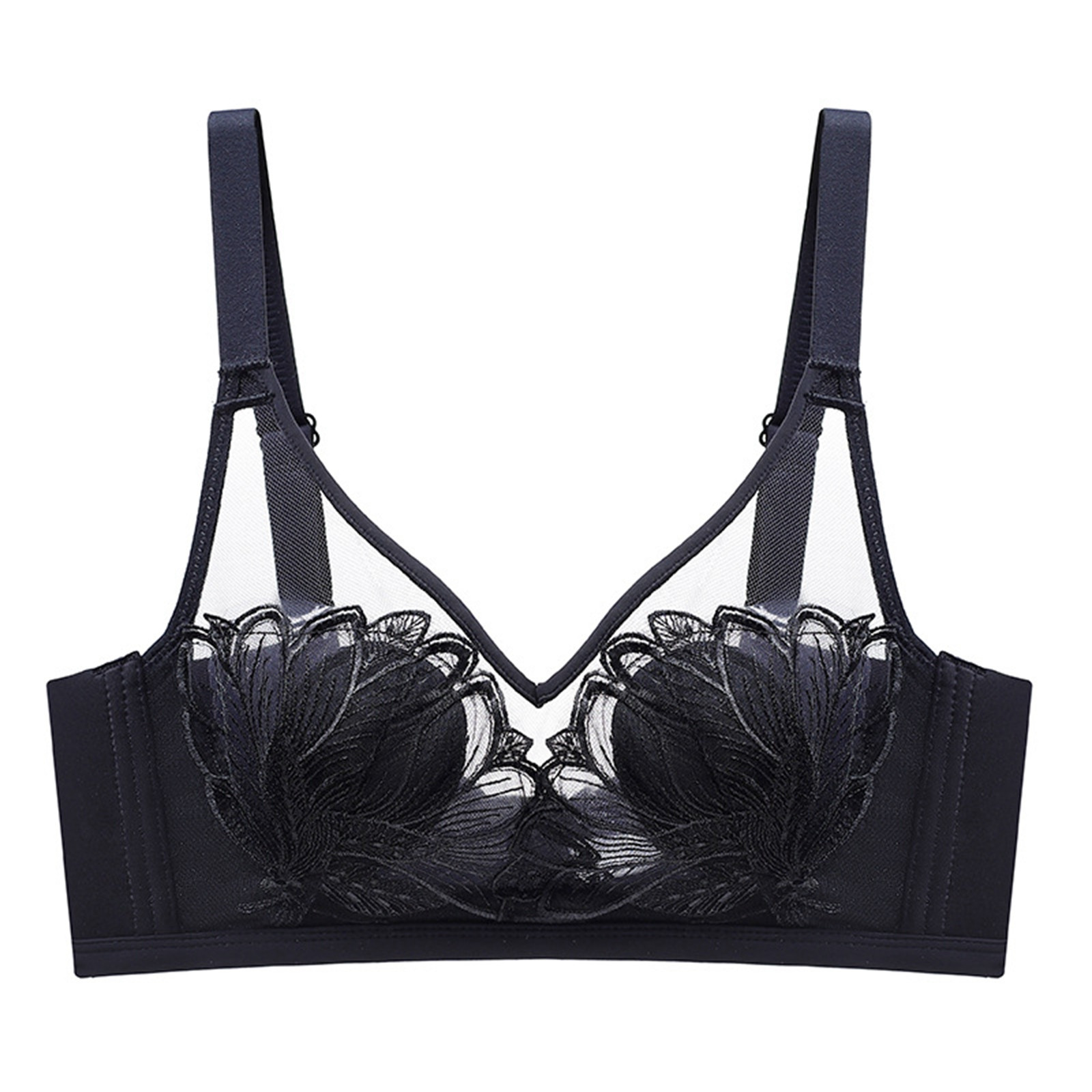 Sngxgn Womens Satin Full Coverage Bra,S upport Underwire Bra(Black,34/ ...