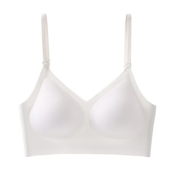 Sngxgn Womens Satin Full Coverage Bra,S upport Underwire Bra(White,M)