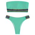thumbnail image 1 of Sngxgn Womens Scoop Neck Racerback High Waisted Bikini Sets Two Piece Swimsuit Tummy Control Bathing Suit(Green,M), 1 of 5