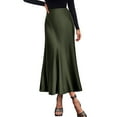 thumbnail image 1 of Sngxgn Womens Skirts Elastic Waist A-Line Pleated Long Skirts(AG,XL), 1 of 6