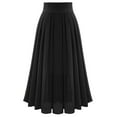 thumbnail image 1 of Sngxgn Womens Skirts Elastic Waist A-Line Pleated Long Skirts(Black,XXL), 1 of 5