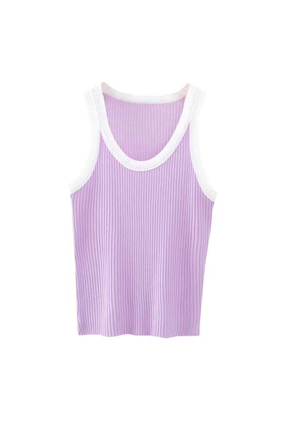Womens Sleeveless Tank Tops Layering Tanks Undershirt Tank Top(Hot Pink,One Size)