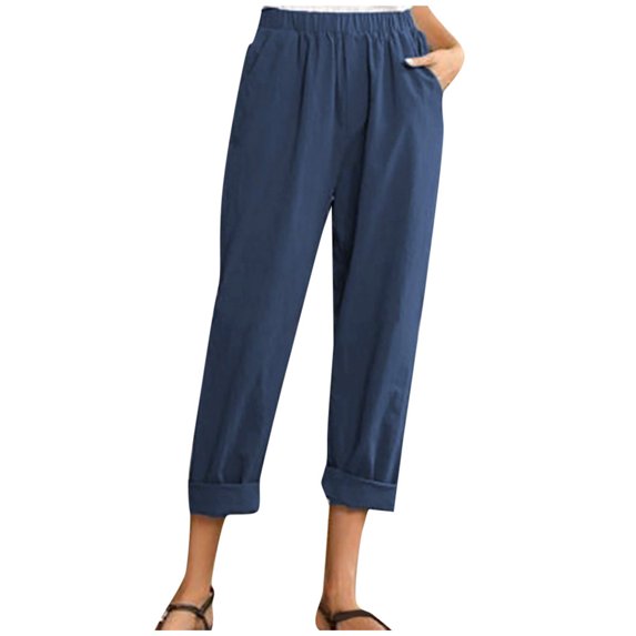 Sngxgn Womens Soft Pants Relaxed Fit Comfort Wear for Daily Styling(Blue,XXXL)