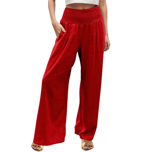 Sngxgn Womens Soft Pants Relaxed Fit Comfort Wear for Daily Styling( Red,XXXL)