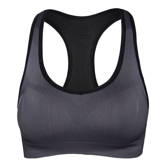 Sngxgn Womens Sports Bra Padded Low Impact Thin Strap Workout Yoga Bra(Grey,XL)