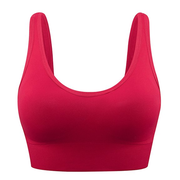 Sngxgn Womens Sports Bra Padded Low Impact Thin Strap Workout Yoga Bra(Red,S)