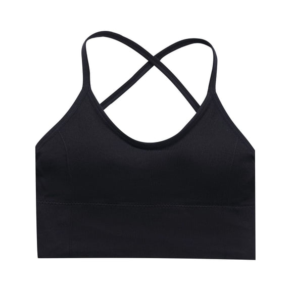 Sngxgn Womens Sports Bra Padded Low Impact Workout Yoga Bra(Black,M)