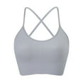 thumbnail image 1 of Sngxgn Womens Sports Bra Padded Low Impact Workout Yoga Bra(Grey,L), 1 of 5