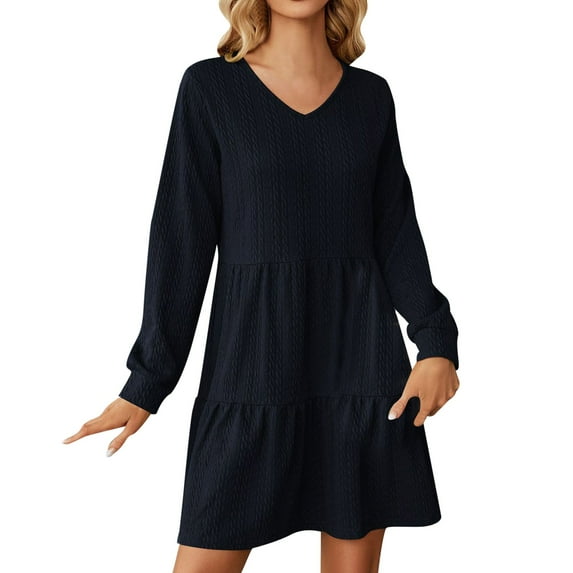 Sngxgn Womens Spring Summer Deep V Neck Elegant Bow tie Mini Dress(Black,M)