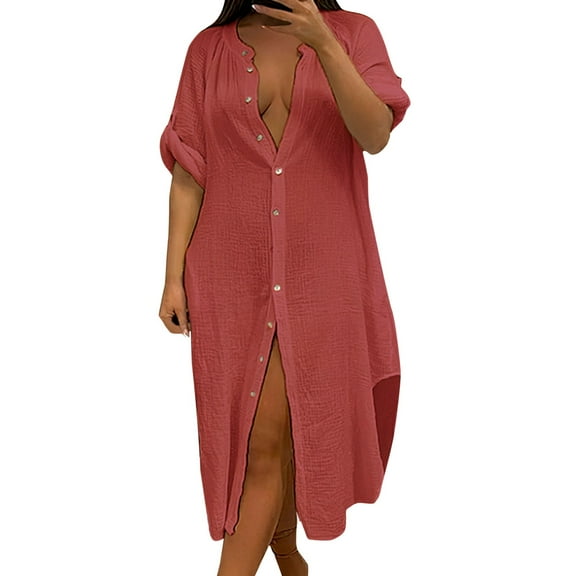 Sngxgn Womens Spring Summer Deep V Neck Elegant Bow tie Mini Dress(Red,M)