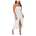 thumbnail image 1 of Sngxgn Womens Strapless Long Semi Formal Dress Sexy Summer Vacation Sleeveless Bodycon Party Dresses(White,S), 1 of 6