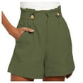 thumbnail image 1 of Sngxgn Women's High Waisted Stretchy Casual Shorts Casual Shorts(Army Green,XL), 1 of 4