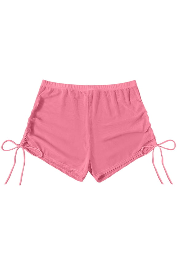 Womens Swim Shorts Drawstring Board Short Stretch(RD2,L)