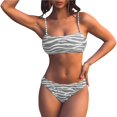 thumbnail image 1 of Sngxgn Bikini Set for Women Bathing Suit High Waisted V Neck Two Pieces Swimsuit(Grey,XS), 1 of 5