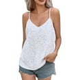 thumbnail image 1 of Sngxgn Womens Tank Top Camisoles with Cotton Design - Trimmed with Flower Lace on Neckline(White,M), 1 of 9