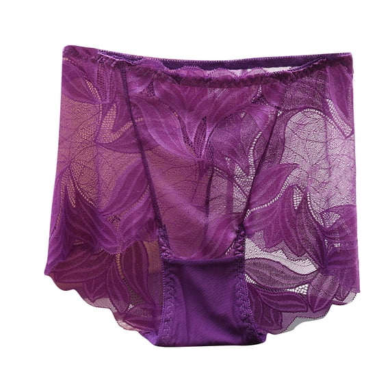 Sngxgn Womens Underwear High Waist Cotton Underwear Soft Underwear Super Stretchy Briefs Full Coverage Panties Women(Purple,L)
