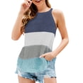 thumbnail image 1 of Sngxgn Womens V Neck Camisole Tank Top Strap Sleeveless T Shirt Casual Loose Vest Blouse(Blue,S), 1 of 7