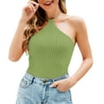 thumbnail image 1 of Sngxgn Womens V Neck Camisole Tank Top Strap Sleeveless T Shirt Casual Loose Vest Blouse(Green,L), 1 of 8