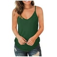 thumbnail image 1 of Sngxgn Womens V Neck Camisole Tank Top Strap Sleeveless T Shirt Casual Loose Vest Blouse(Green,XXL), 1 of 8