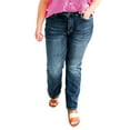 thumbnail image 1 of Sngxgn Womens Wide Leg Casual Jeans Crossover Waisted Stretchy Y2K Denim Pants(Dark Blue,XXL), 1 of 8