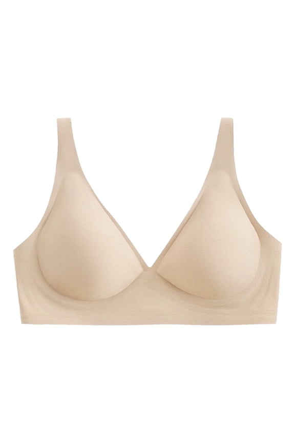 Womens Wireless Bra, Comfort Shaping Full Figure Wire-Free Bra(Beige,M)